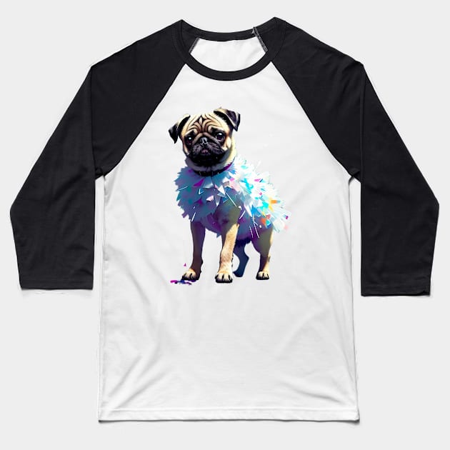 Flamingo Tutu Pug: The Pink and White Beauty Baseball T-Shirt by fur-niche